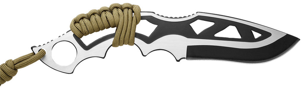 NEO TOOLS Túlélőkés, 11cm penge, 75cm paracord kötéllel tokban 63-100