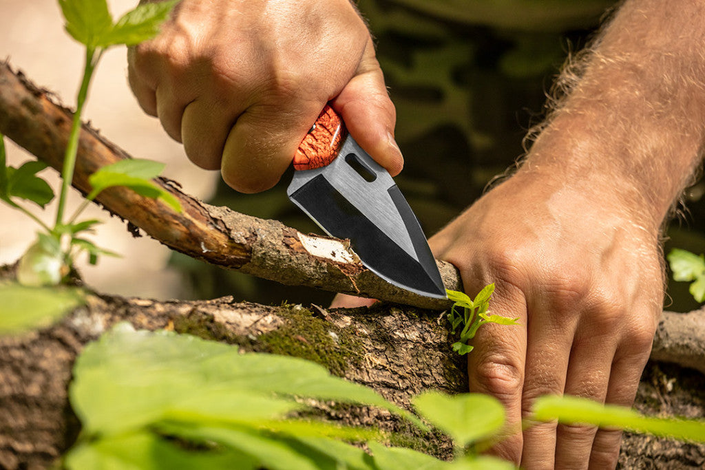 NEO TOOLS Taktikai kés, full-tang, teljes hossz 20cm, rozsdamentes acél, kovakő tűzgyújtáshoz, 9cm penge hossz 63-109