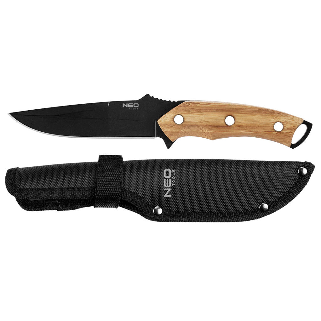 NEO TOOLS Taktikai kés, full-tang, 25cm, rozsdamentes acél, penge: 14.5cm 63-110