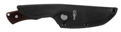 NEO TOOLS Túlélőkés, full-tang, 23cm, rozsdamentes acél, fa markolat, penge: 12cm 63-111