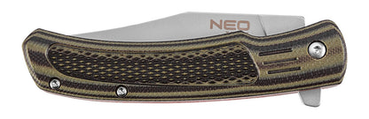NEO TOOLS Összecsukható kés 17.5cm, rozsdamentes acél, penge: 8cm, a penge hosszabbítható 63-114
