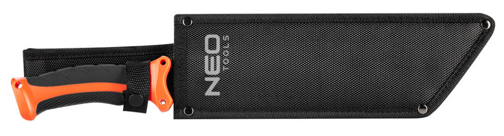 NEO TOOLS Bozótvágó kés, 40cm, rozsdamentes acél, kétkomponensű fogantyú TPR+PP, fűrész funkció, penge: 25.5cm, tokkal 63-117
