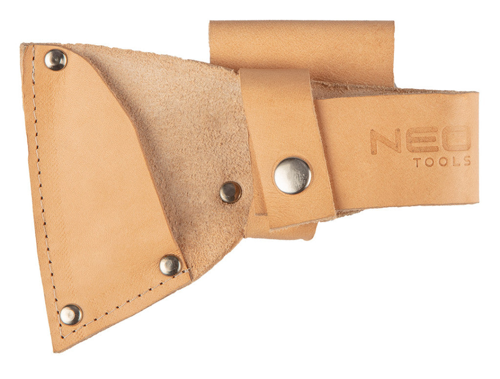 NEO TOOLS Túlélő balta bőr tokkal, 400g, kovácsolt szénacél C55, Kőrisfa nyél, polírozott penge 63-119