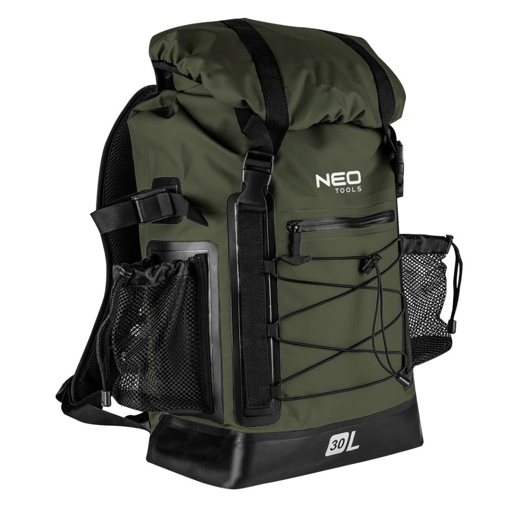 NEO TOOLS Vízálló hátizsák 600D, 30L, 32x63x18cm, sötétzöld 63-131