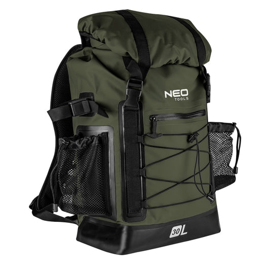 NEO TOOLS Vízálló hátizsák 600D, 30L, 32x63x18cm, sötétzöld 63-131