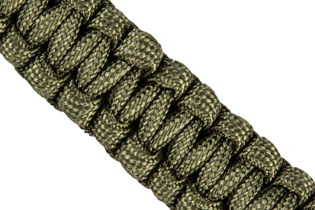NEO TOOLS Túlélő karkötő 5 az 1-ben: 3.5m paracord(250kg-ig), kovakő, iránytű, kés, síp, zöld, szélessége 26mm 63-140
