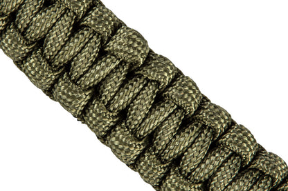 NEO TOOLS Túlélő karkötő 5 az 1-ben: 3.5m paracord(250kg-ig), kovakő, iránytű, kés, síp, zöld, szélessége 26mm 63-140