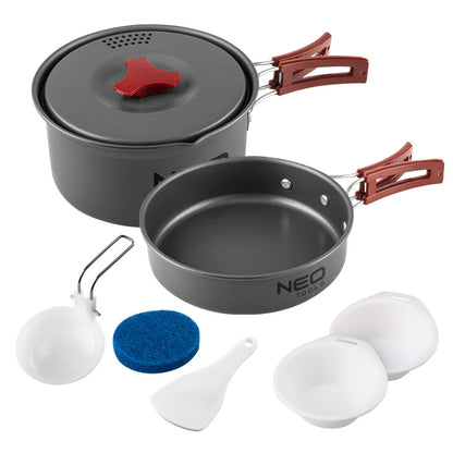NEO TOOLS Kemping főzőedény készlet 7 részes  63-146
