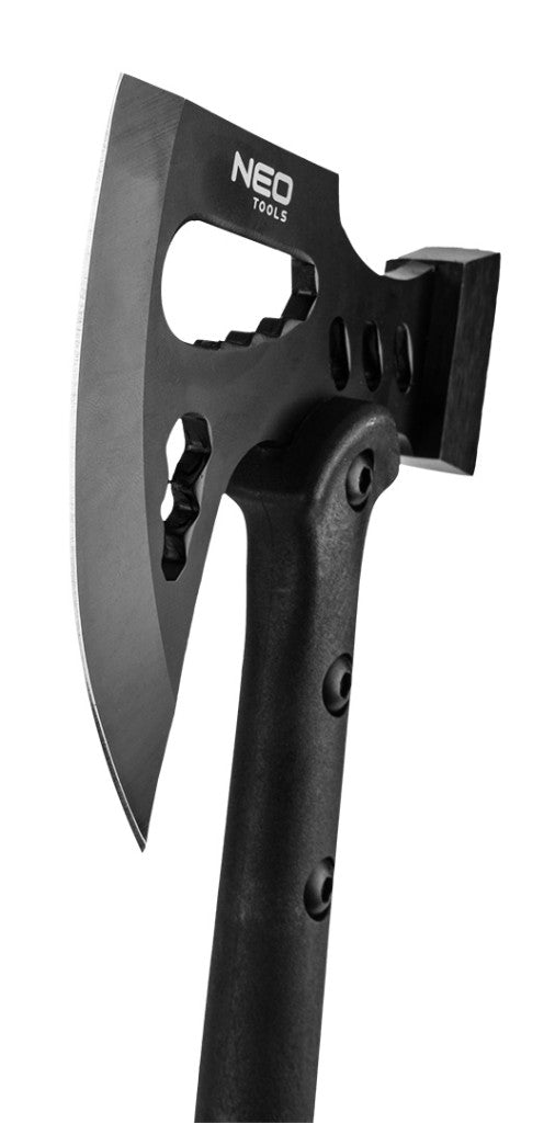 NEO TOOLS Taktikai balta, rozsdamentes acél fej, üvegszálas nyél, kalapács és kulcs funkciókkal gyöngyvászon övtokkal 63-178