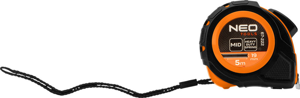 NEO TOOLS Mérőszalag 5 m/19 mm, acél, autostop+ rögzítő 67-222