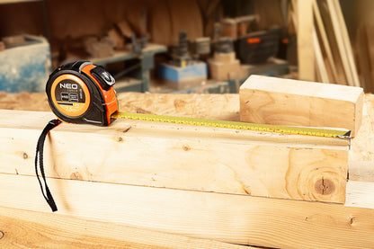 NEO TOOLS Mérőszalag 10 m/25 mm, acél, autostop + rögzítő 67-225