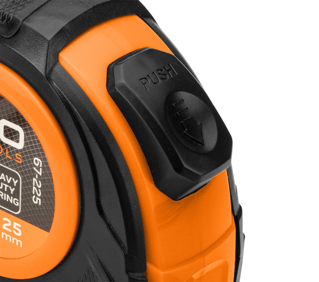NEO TOOLS Mérőszalag 10 m/25 mm, acél, autostop + rögzítő 67-225