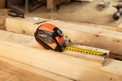 NEO TOOLS Mérőszalag, 3m/16mm, acél, mágneses, autostop+ rögzítő 67-231