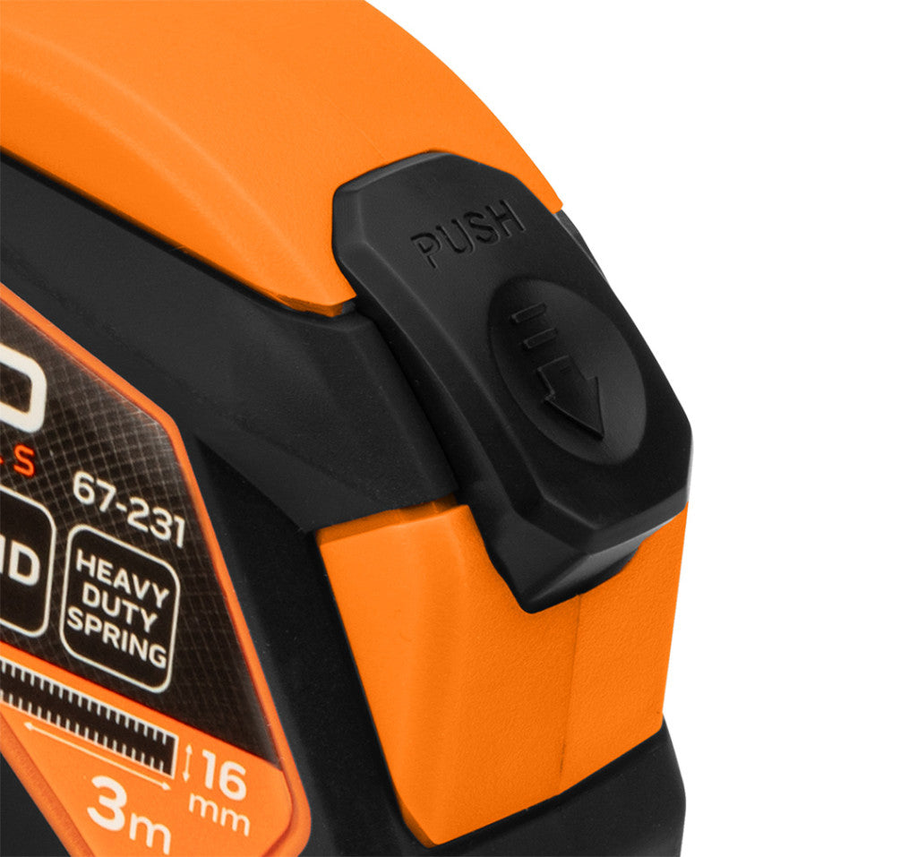 NEO TOOLS Mérőszalag, 3m/16mm, acél, mágneses, autostop+ rögzítő 67-231