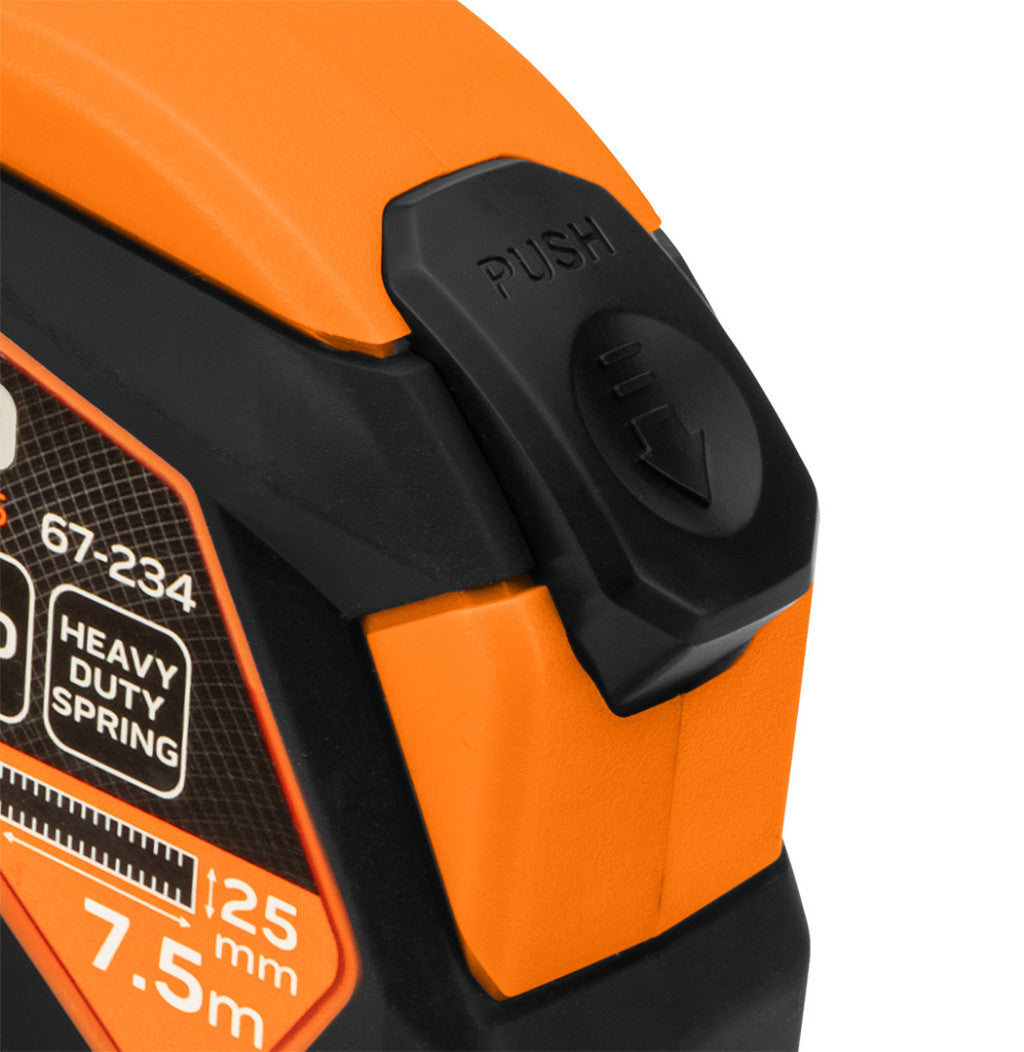 NEO TOOLS Mérőszalag, 7,5m/25mm, acél, mágneses, autostop+ rögzítő 67-234
