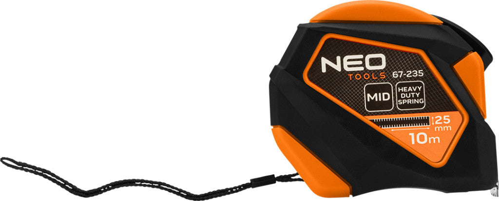NEO TOOLS Mérőszalag, 10m/25mm, acél, mágneses, autostop+ rögzítő 67-235