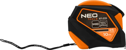 NEO TOOLS Mérőszalag, 10m/25mm, acél, mágneses, autostop+ rögzítő 67-235
