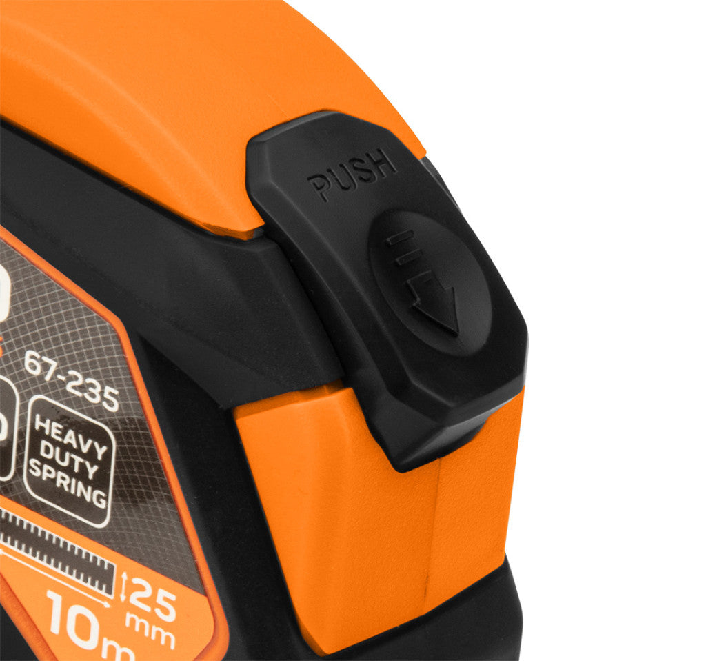 NEO TOOLS Mérőszalag, 10m/25mm, acél, mágneses, autostop+ rögzítő 67-235