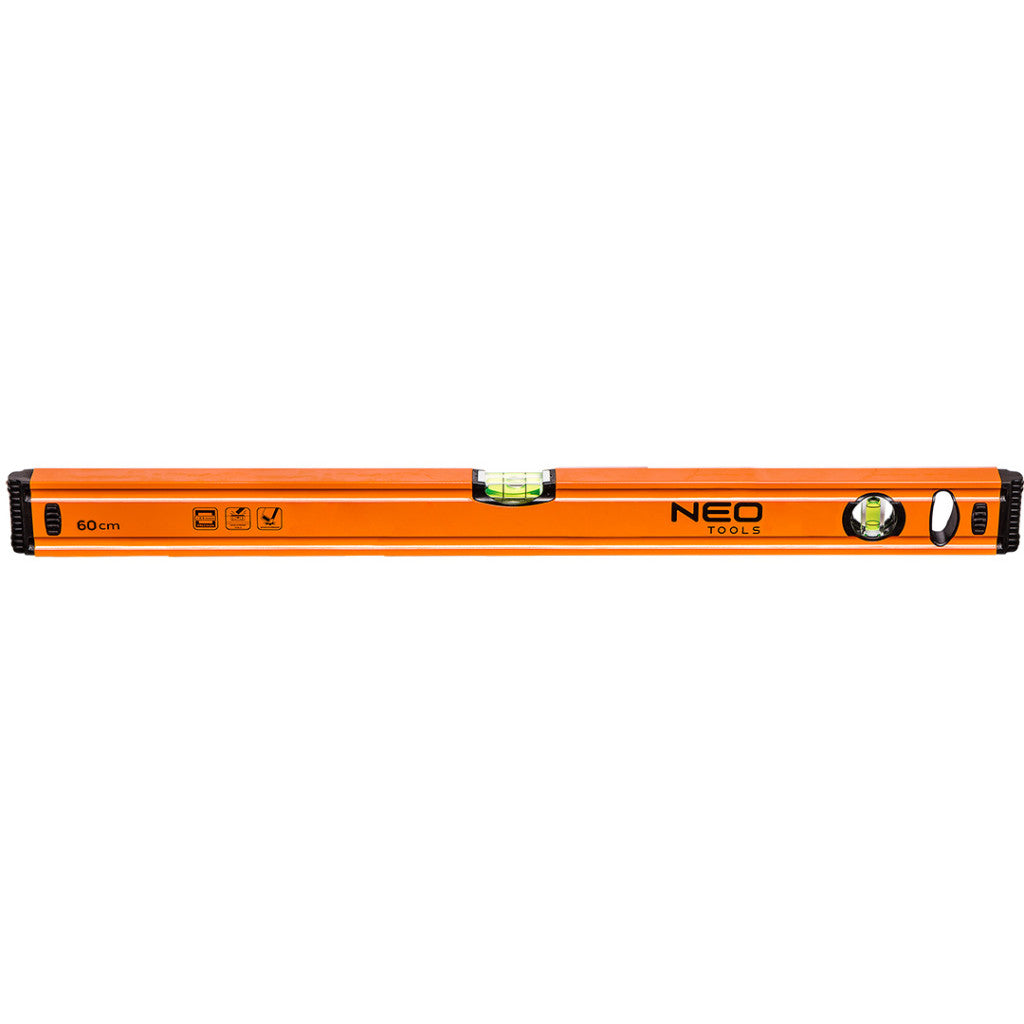 NEO TOOLS Vízmérték 60cm, 2 libella, 1 mart talp 25 év garanciával 71-062