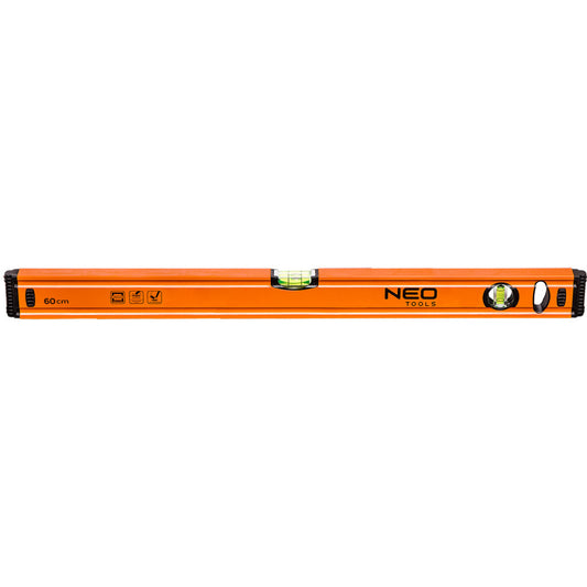NEO TOOLS Vízmérték 60cm, 2 libella, 1 mart talp 25 év garanciával 71-062