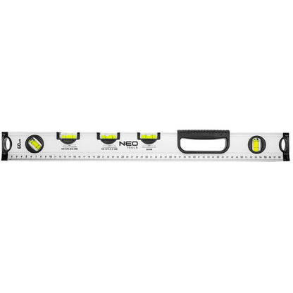 NEO TOOLS Vízmérték, alumínium, lejtésmérő, 5 libella, fogantyú, 60cm 71-122