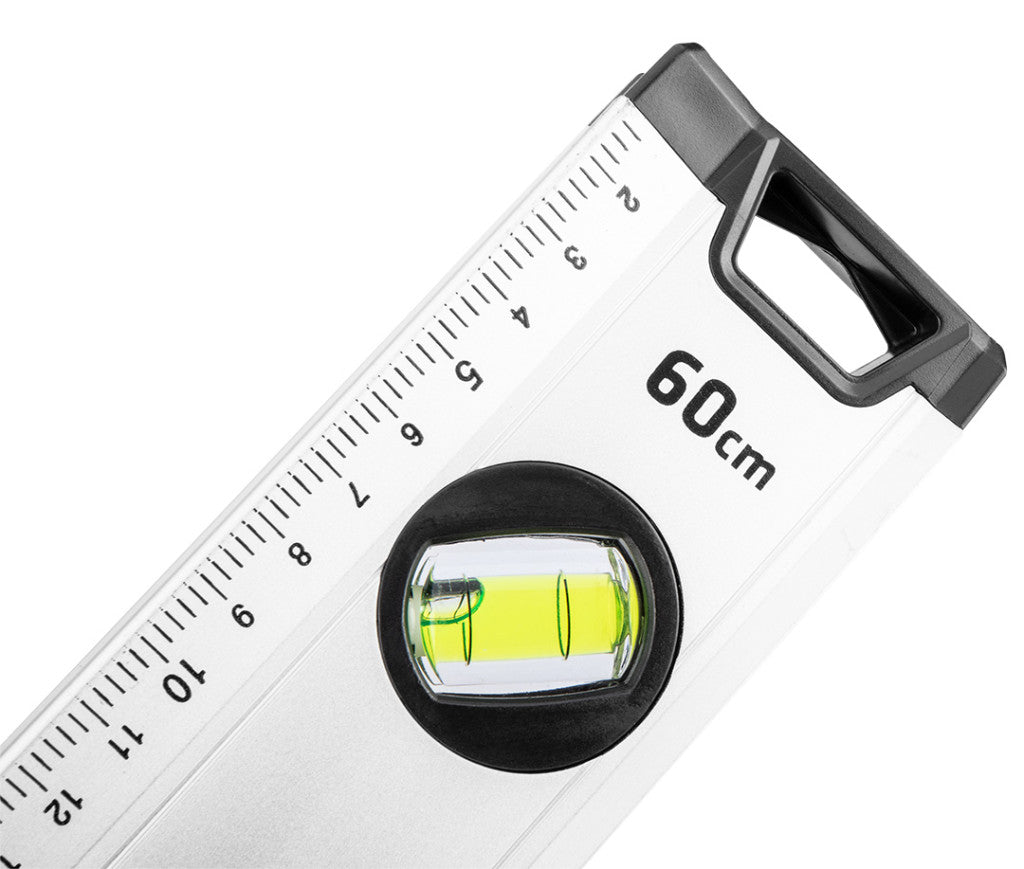 NEO TOOLS Vízmérték, alumínium, lejtésmérő, 5 libella, fogantyú, 60cm 71-122