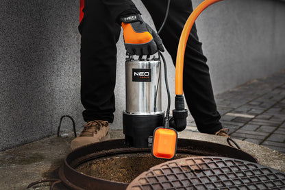 NEO TOOLS Szennyvízszivattyú, inox ház, 900W, 17.000L/óra 3 év garanciával 04-735