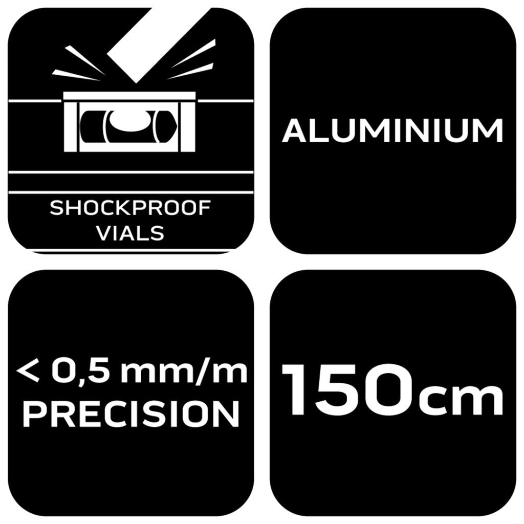 NEO TOOLS Vízmérték, alu, 3 libella, 1 fogantyú, S 400, 150cm 71-146
