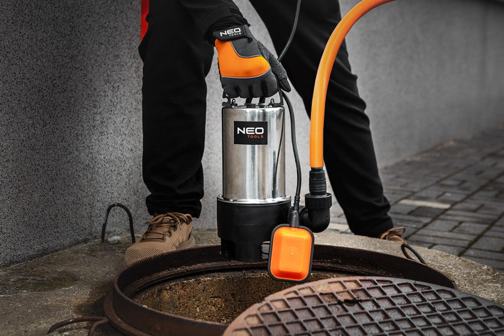 NEO TOOLS Szennyvízszivattyú, inox ház, 1100W, 18.000L/óra 3 év garanciával 04-736