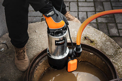 NEO TOOLS Szennyvízszivattyú, inox ház, 1100W, 18.000L/óra 3 év garanciával 04-736