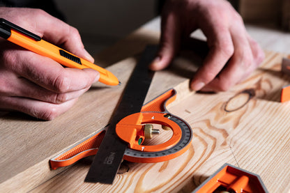 NEO TOOLS Profi szögmérő, derékszög és vonalzó, rozsdamentes-alu 30cm 72-120