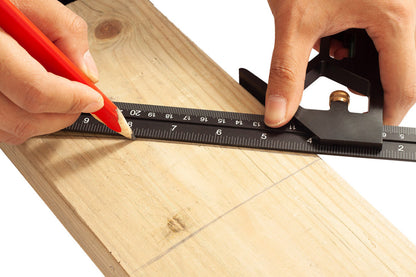 NEO TOOLS Profi szögmérő, derékszög és vonalzó, festett-alu 30cm 72-127