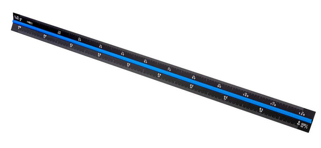 NEO TOOLS Műszaki vonalzó, 3 élű, 30cm, alumínium 72-205