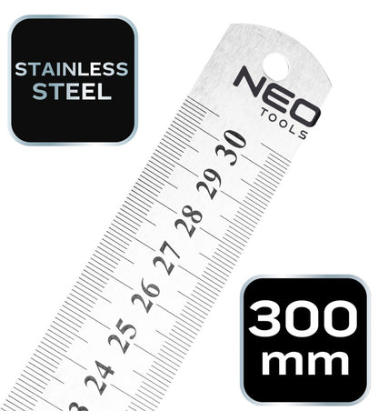 NEO TOOLS Acél vonalzó 30cm rozsdamentes 72-213