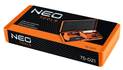 NEO TOOLS Mikrométer, műanyag tokban, 25-50mm 75-021
