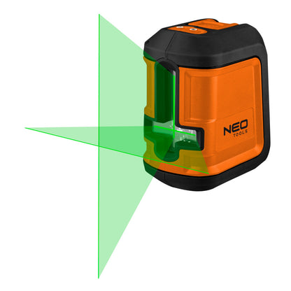 NEO TOOLS Lézeres szintező, önbeálló keresztvonallézer 15m, mágneses tartóval, zöld 2 év garanciával 75-106