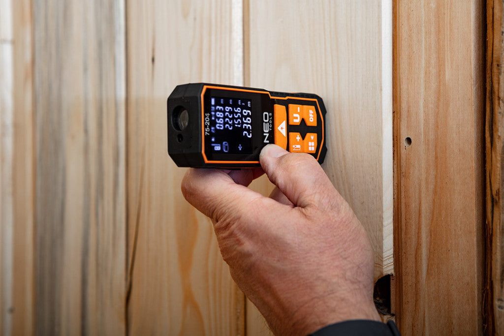 NEO TOOLS Lézeres távolságmérő, hatótáv: 60 m, IP54, fröccsenő víz védelem 2 év garanciával 75-204