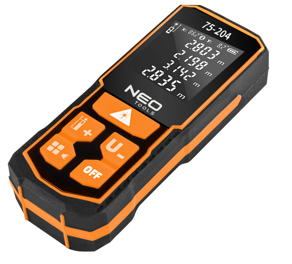 NEO TOOLS Lézeres távolságmérő, hatótáv: 60 m, IP54, fröccsenő víz védelem 2 év garanciával 75-204