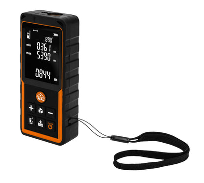 NEO TOOLS Lézeres távolságmérő, hatótáv:100m, IP54 fröccsenő víz védelem, gumírozott ház, multifunkciós 2 év garanciával 75-207