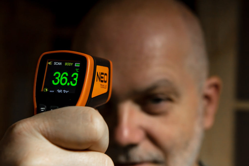 NEO TOOLS Infravörös hőmérő, 32 - 42,9 °C, folyadék, levegő, test 2 év garanciával 75-270