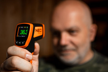 NEO TOOLS Infravörös hőmérő, 32 - 42,9 °C, folyadék, levegő, test 2 év garanciával 75-270