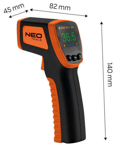 NEO TOOLS Infravörös hőmérő, 32 - 42,9 °C, folyadék, levegő, test 2 év garanciával 75-270