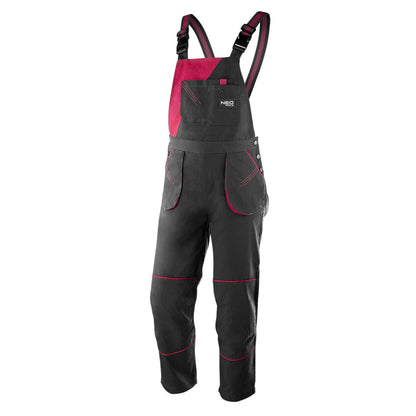 NEO TOOLS Női kantáros munkanadrág, 65% pamut, 35% polyester, 245 g/m2, M 80-240-M