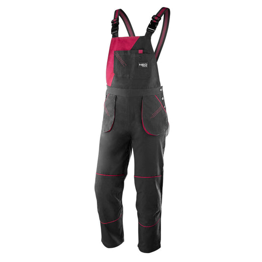 NEO TOOLS Női kantáros munkanadrág, 65% pamut, 35% polyester, 245 g/m2, M 80-240-M
