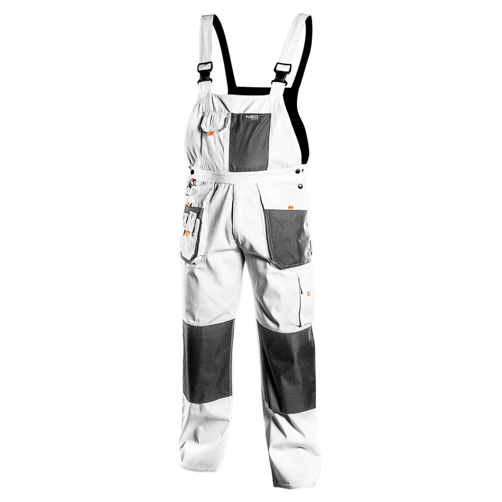 NEO TOOLS Kantáros Munkásnadrág, HD, fehér S/48 81-140-S