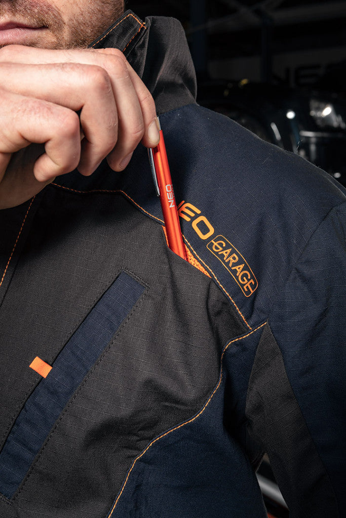 NEO TOOLS Munkadzseki, Garage, 100% pamut szakadásmentes szövet, 210g/m2, L 81-207-L