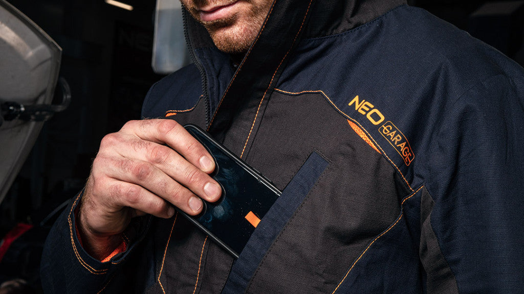 NEO TOOLS Munkadzseki, Garage, 100% pamut szakadásmentes szövet, 210g/m2, L 81-207-L