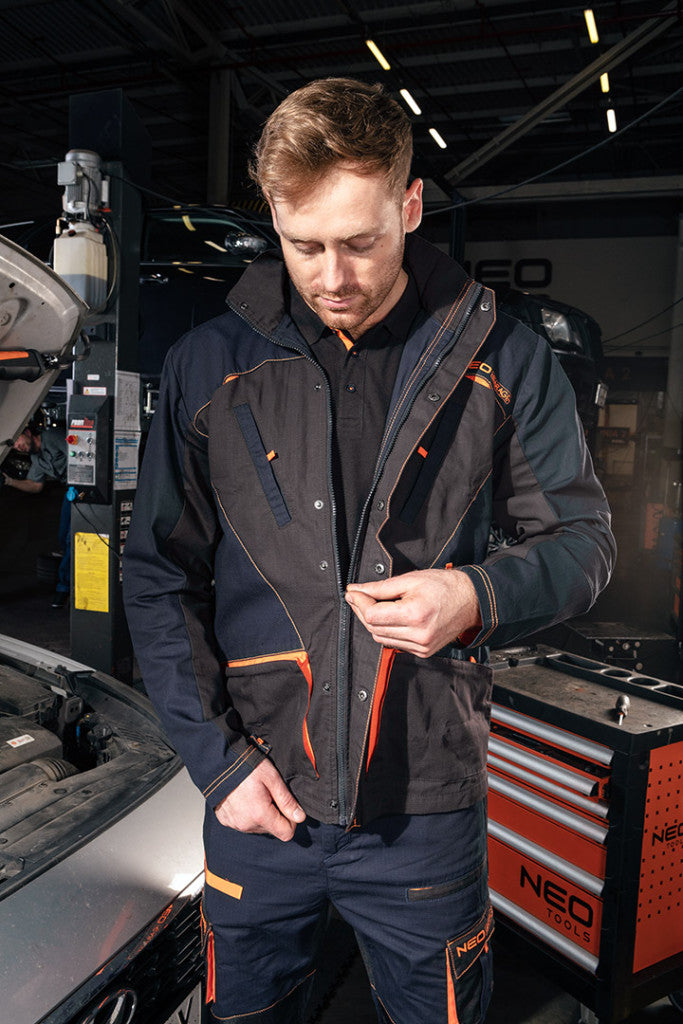 NEO TOOLS Munkadzseki, Garage, 100% pamut szakadásmentes szövet, 210g/m2, XXXL 81-207-XXXL