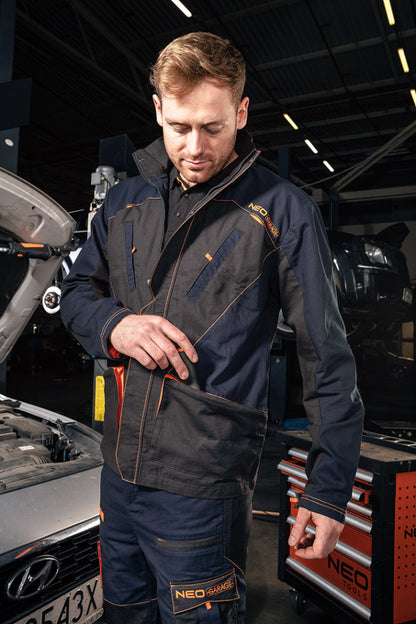 NEO TOOLS Munkadzseki, Garage, 100% pamut szakadásmentes szövet, 210g/m2, XXXL 81-207-XXXL
