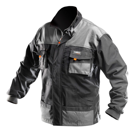 NEO TOOLS Munkavédelmi kabát, HD, XL/56 65% poliészter, 35% pamut, 267g/m2, vékony fényvisszaverő csíkok 81-210-XL